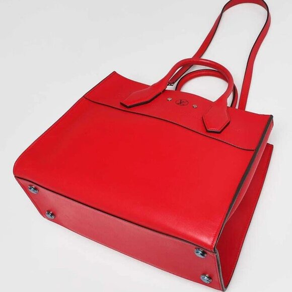 Louis Vuitton Red Smooth Leather City Steamer MM Bag - Picture 9 of 12
